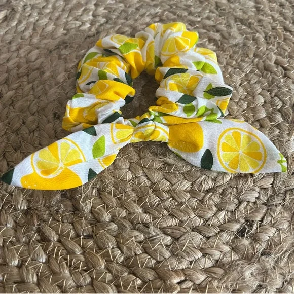 Lemon Bow Hair Scrunchie - Picture 2 of 3